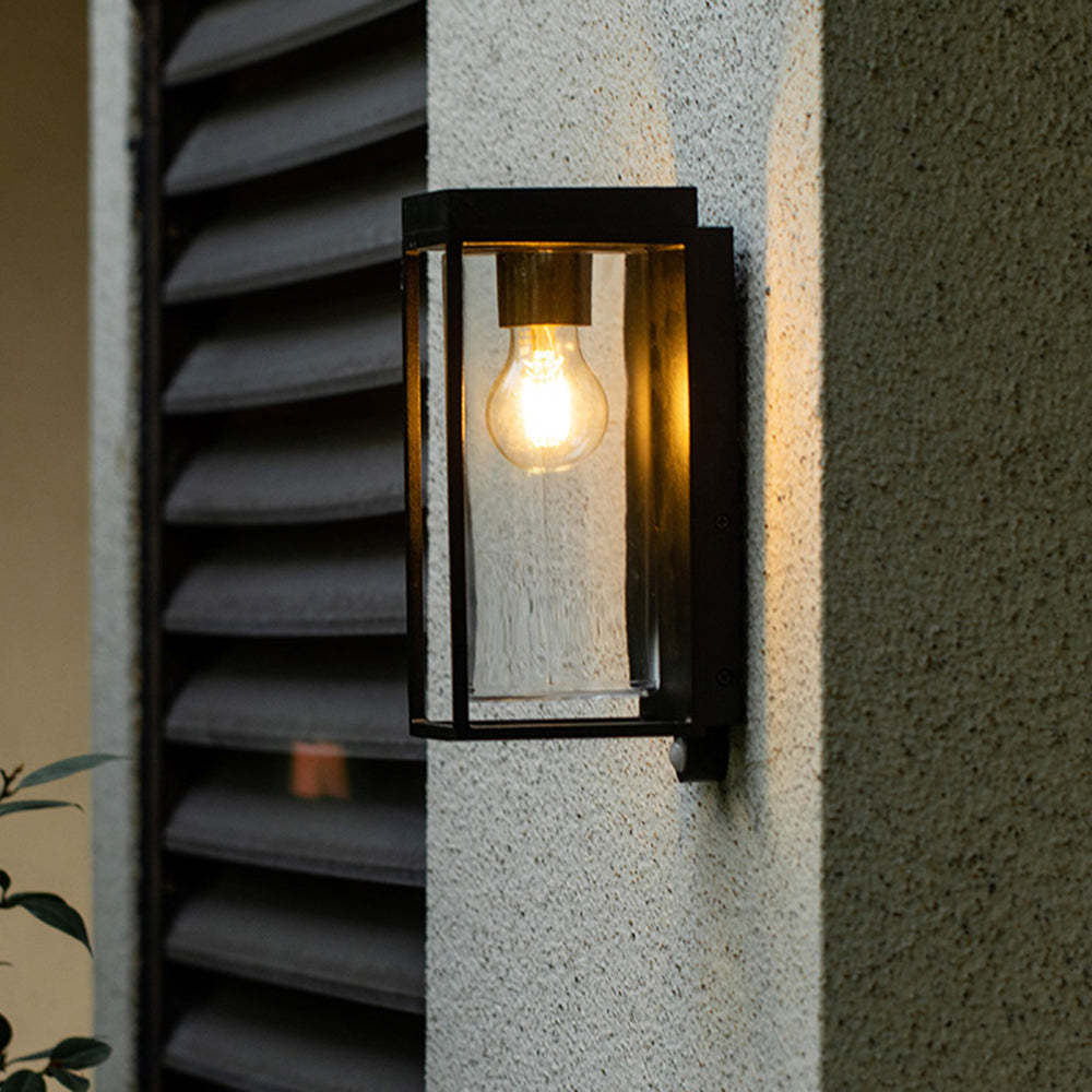 Ray aplică de perete pentru exterior modern Rectangular Solar Waterproof sticlă Outdoor aplică de perete