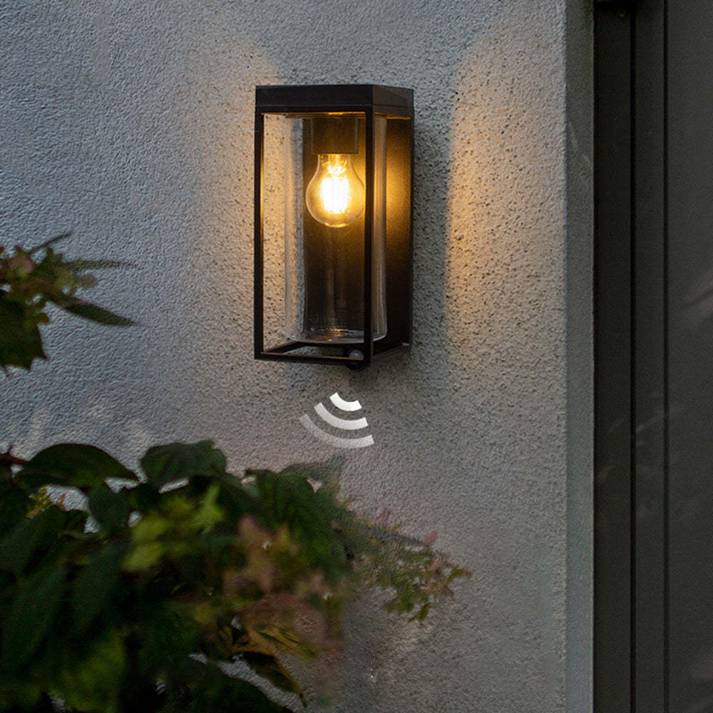 Ray aplică de perete pentru exterior modern Rectangular Solar Waterproof sticlă Outdoor aplică de perete