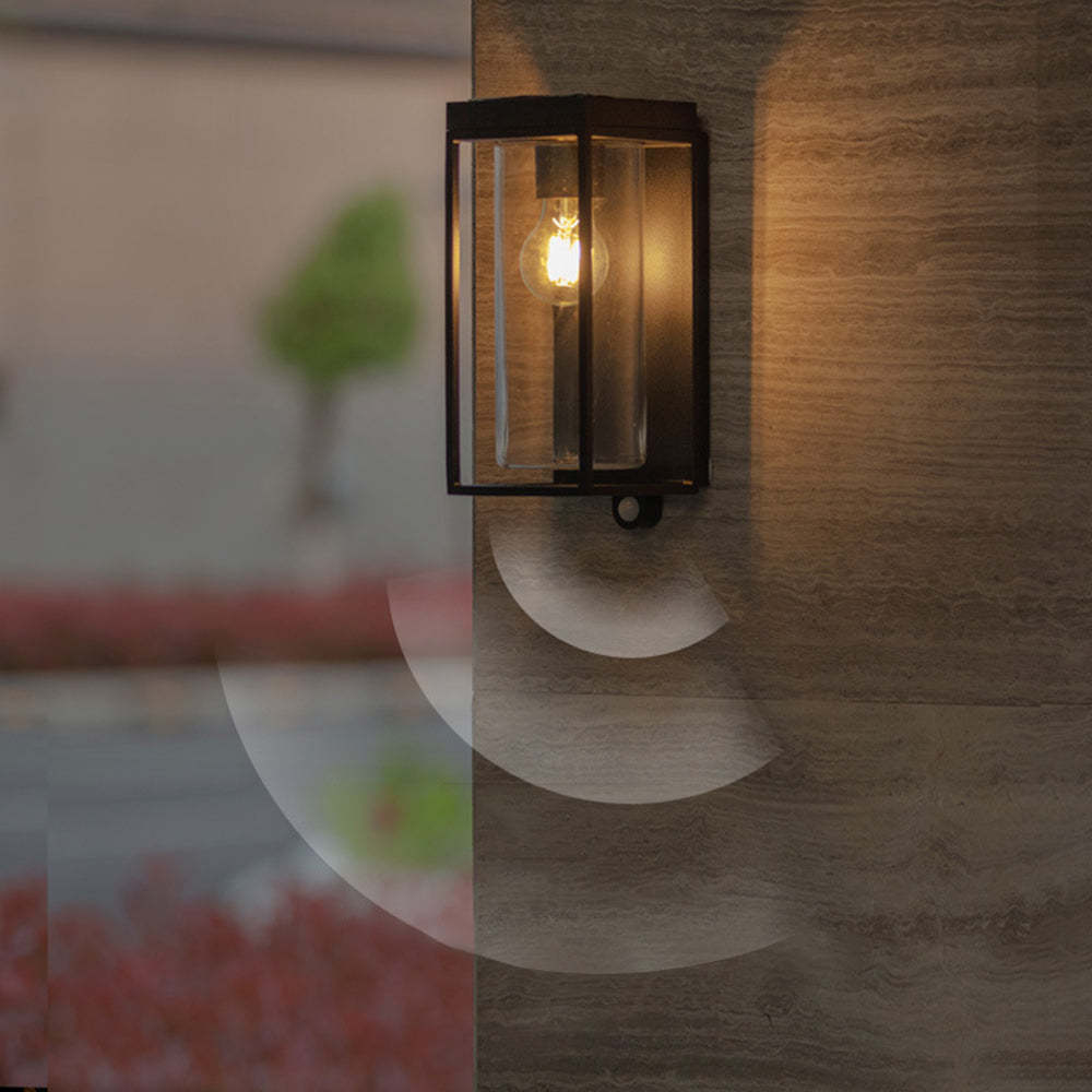 Ray aplică de perete pentru exterior modern Rectangular Solar Waterproof sticlă Outdoor aplică de perete