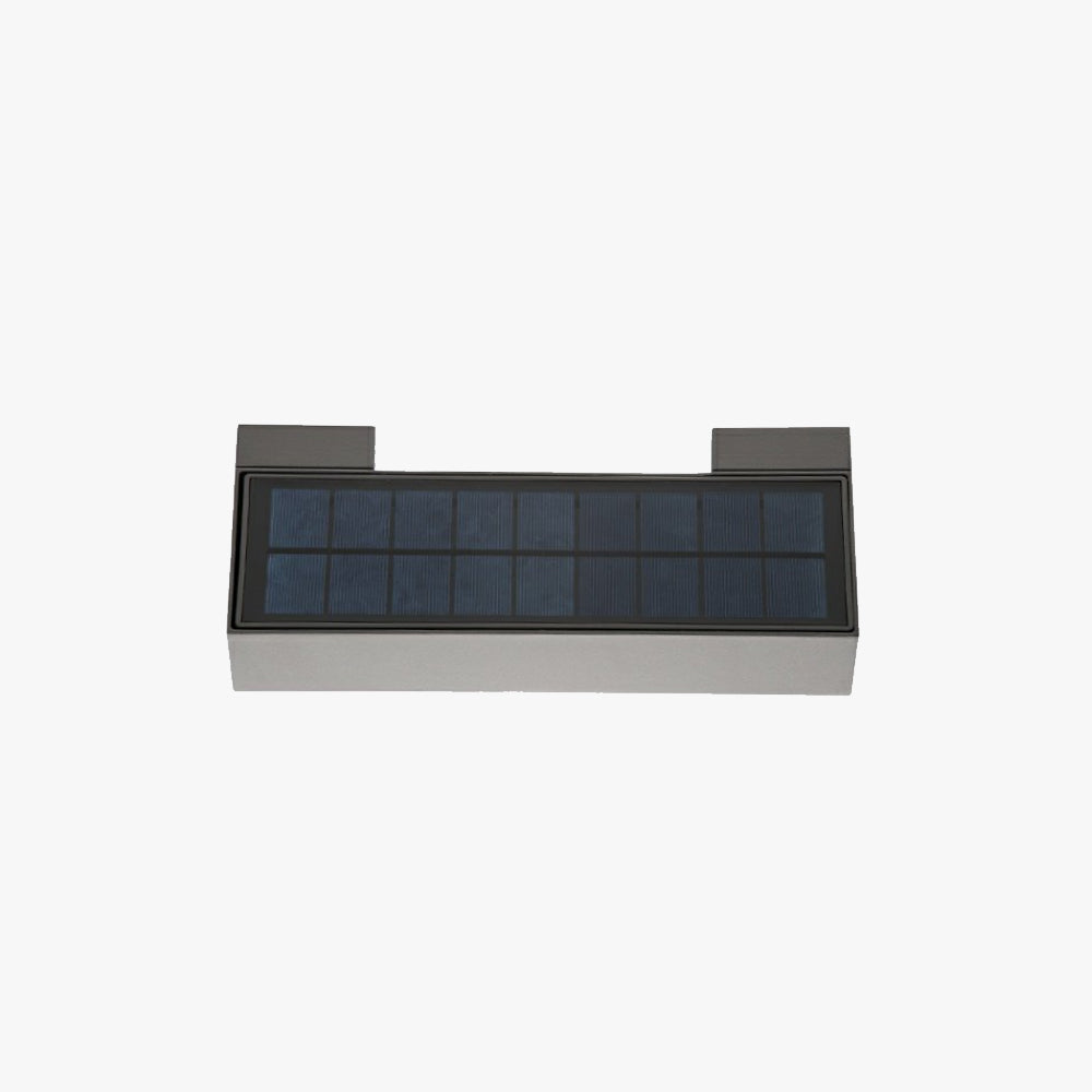Ray modern aplică de perete pentru exterior rectangular solar impermeabil neagră
