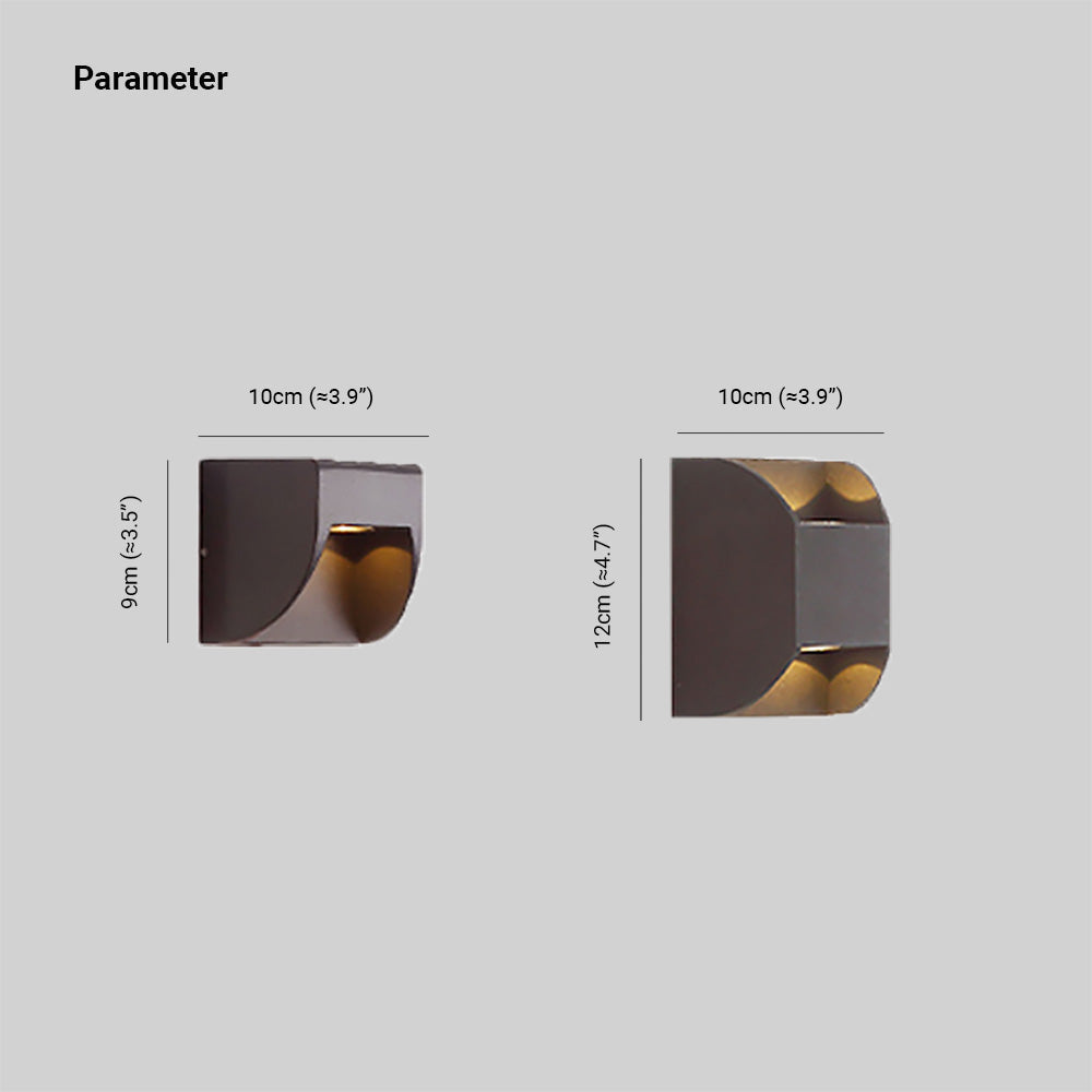 Ray aplică de perete pentru exterior metal minimalist cu lumină sus/jos, neagră
