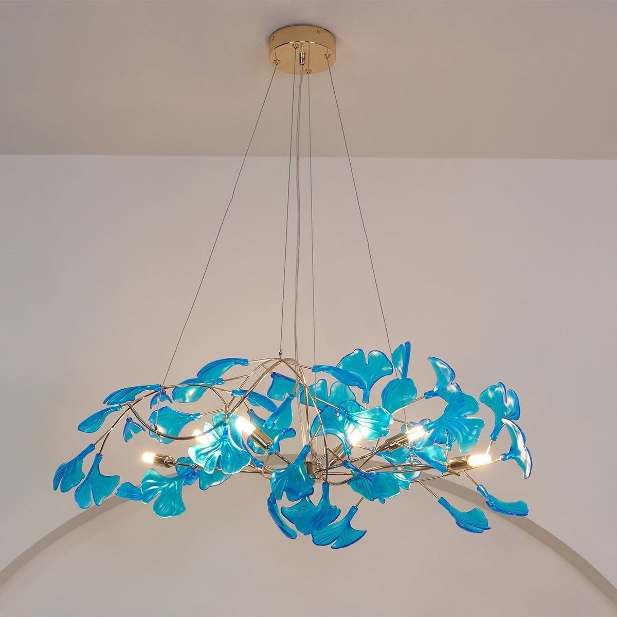 Ava candelabru cu frunze de ginkgo