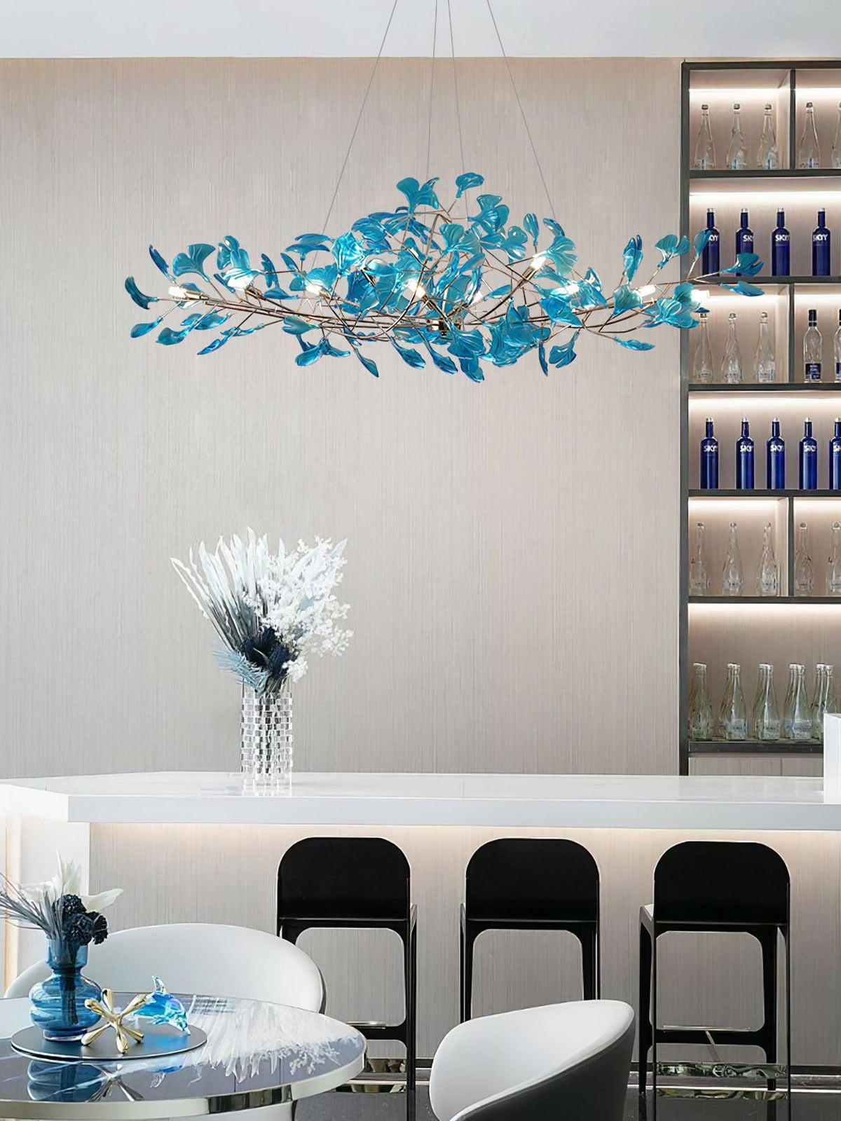 Ralenis candelabru  de lux cu frunze de ginkgo