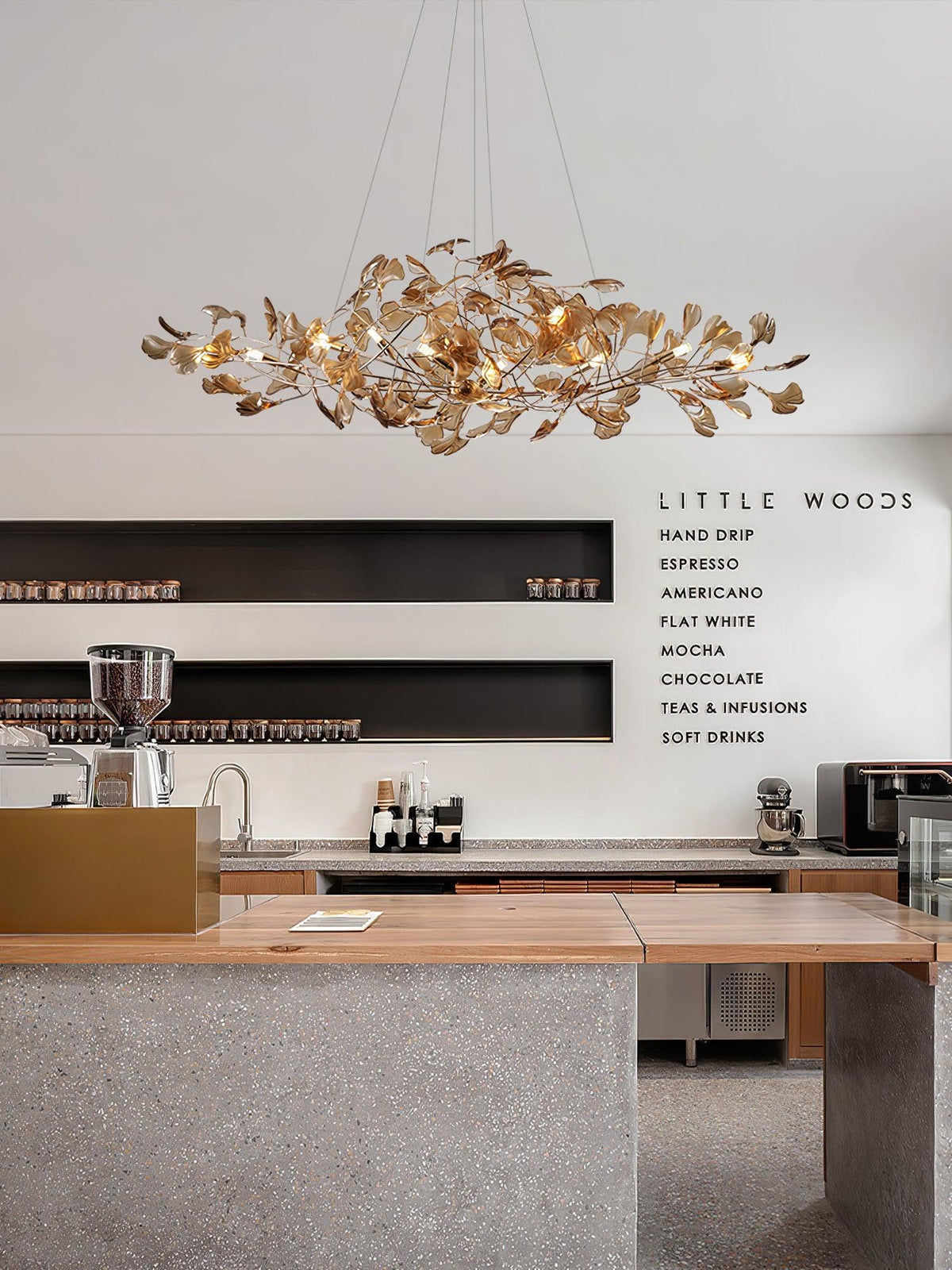 Ralenis candelabru  de lux cu frunze de ginkgo