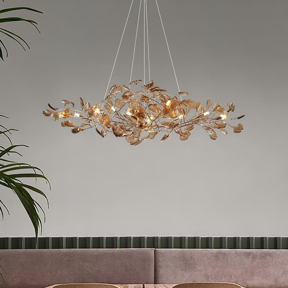Ava candelabru cu frunze de ginkgo