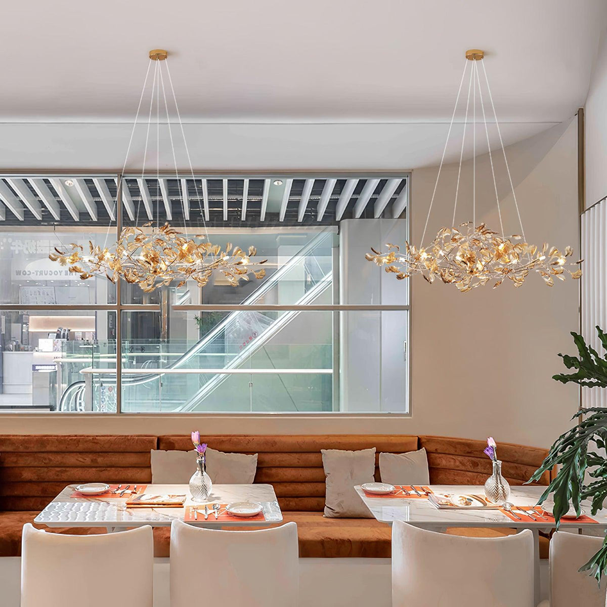 Ava candelabru cu frunze de ginkgo