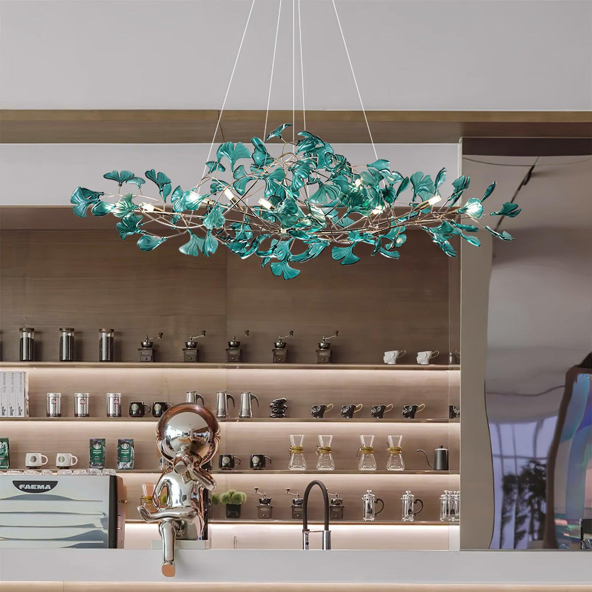 Ava candelabru cu frunze de ginkgo
