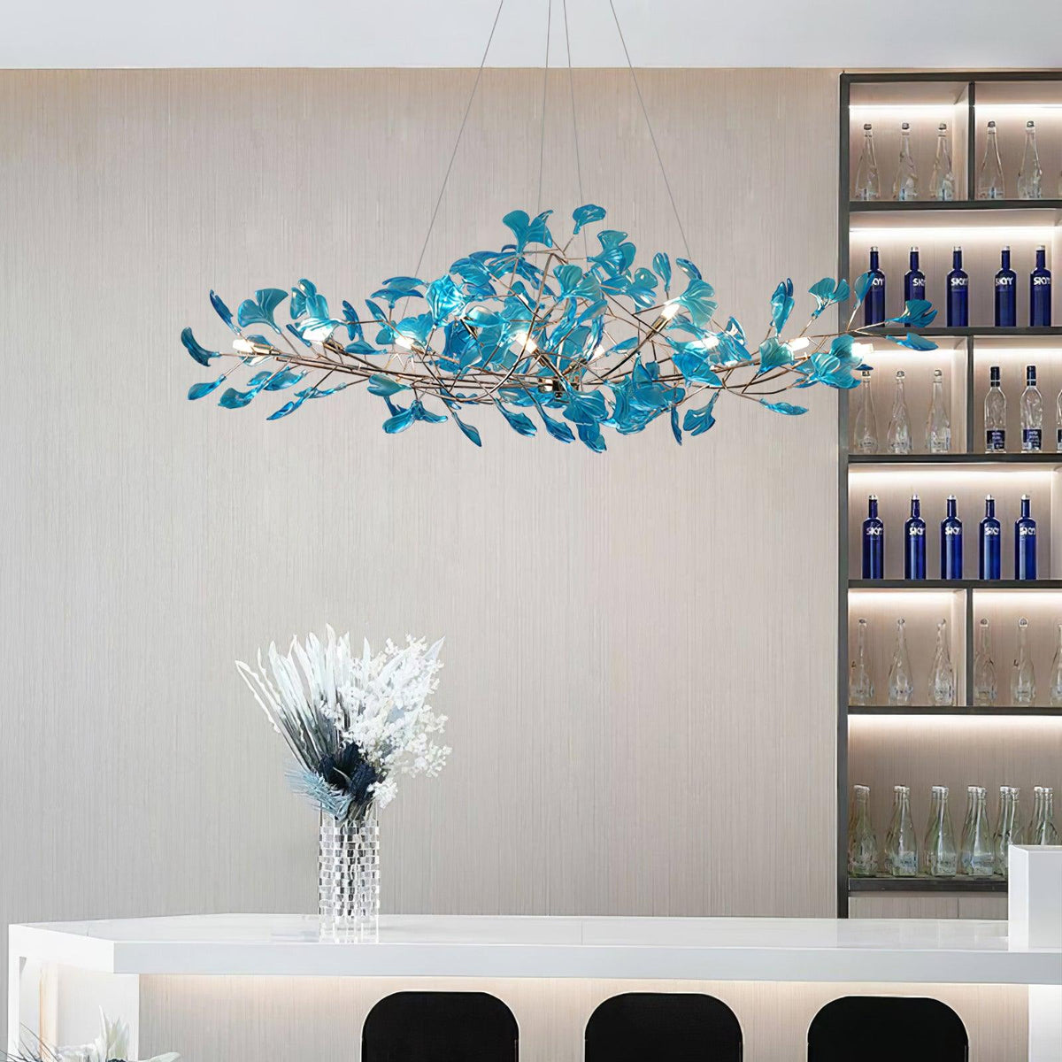 Ava candelabru cu frunze de ginkgo