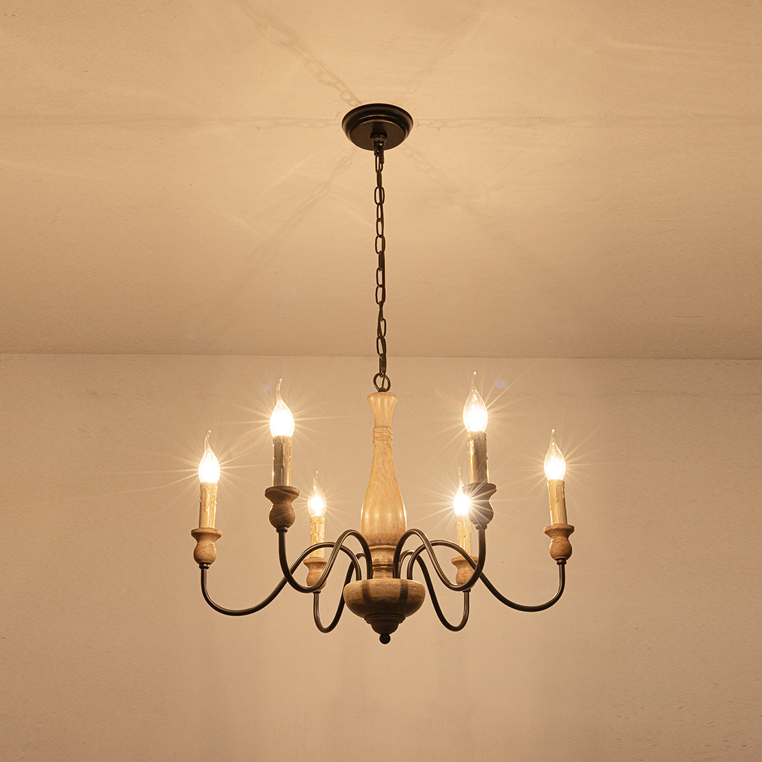 Afralia candelabru din lemn, modern, industrial