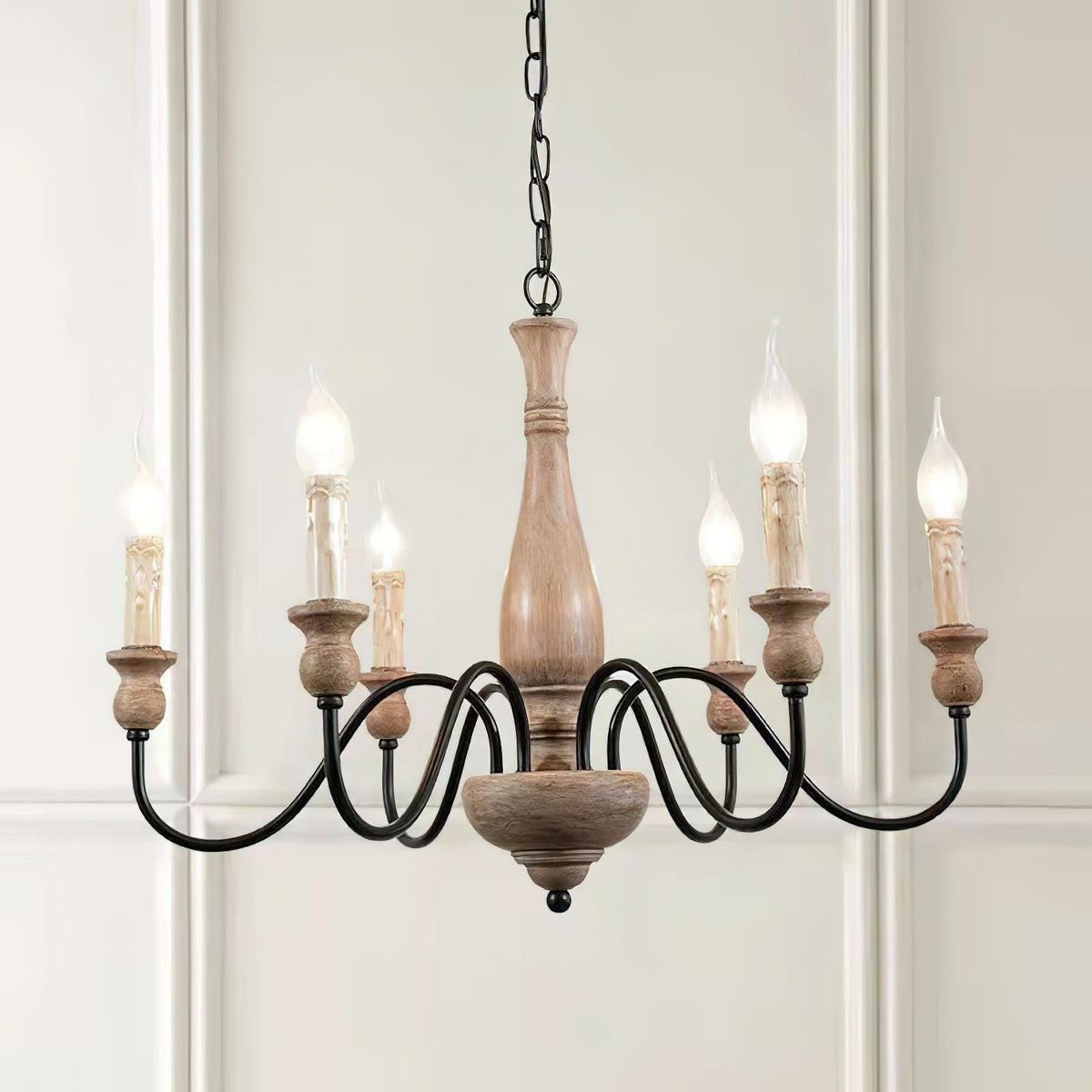 Afralia candelabru din lemn, modern, industrial