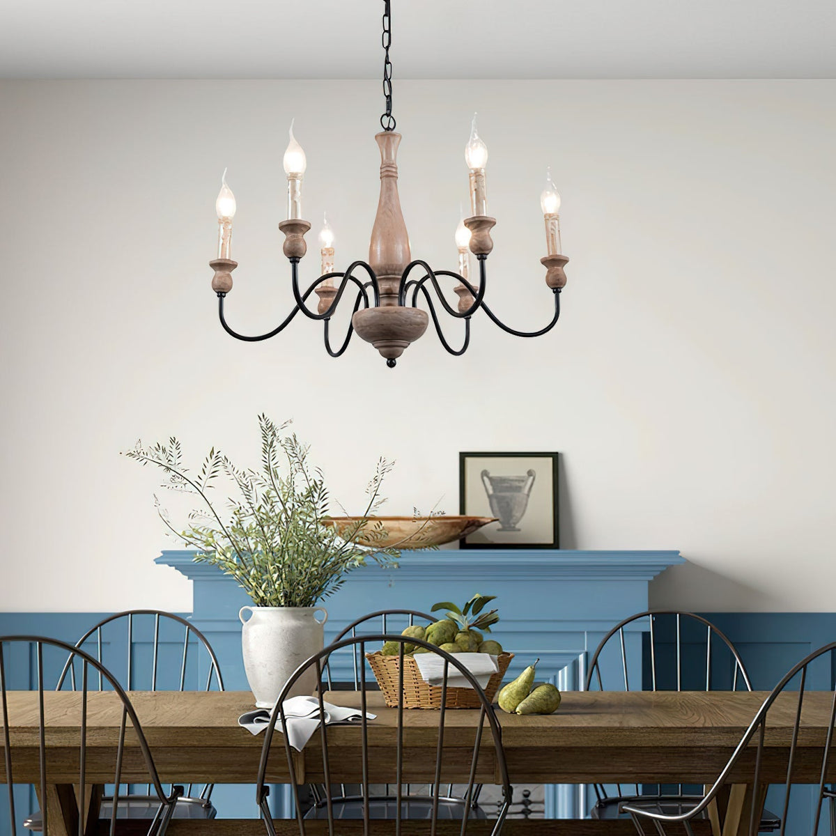 Afralia candelabru din lemn, modern, industrial