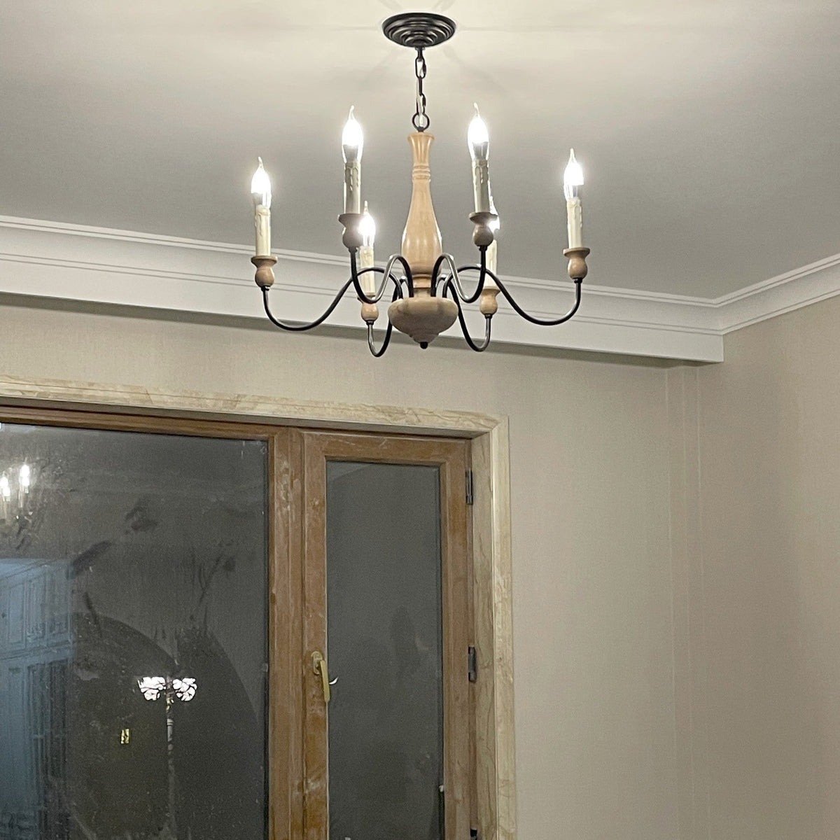 Afralia candelabru din lemn, modern, industrial