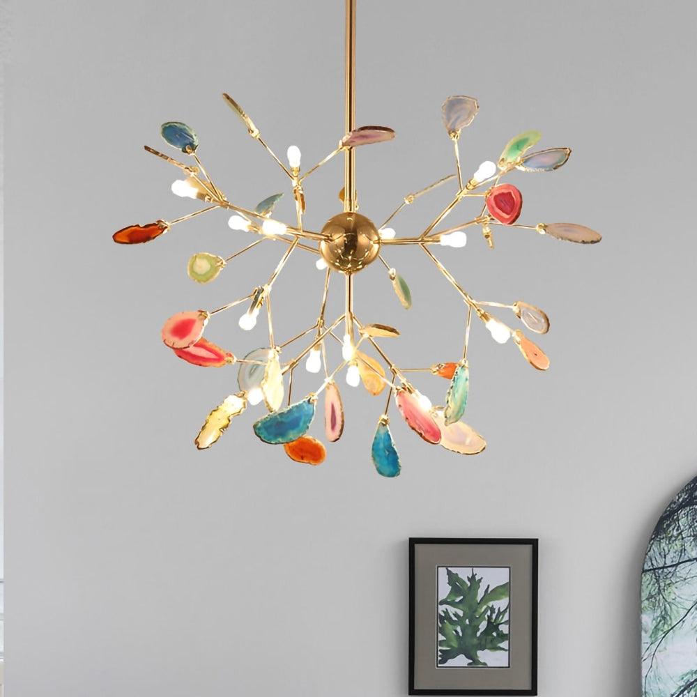 Agate candelabru  Colorful Branching