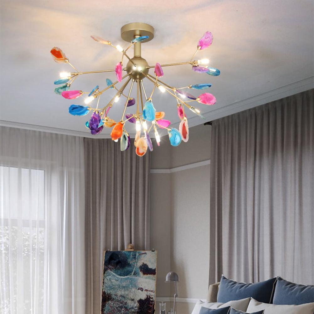 Agate candelabru  Colorful Branching