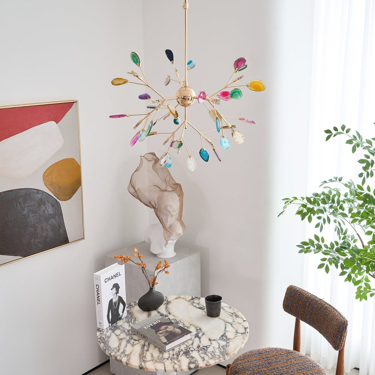 Agate candelabru  Colorful Branching