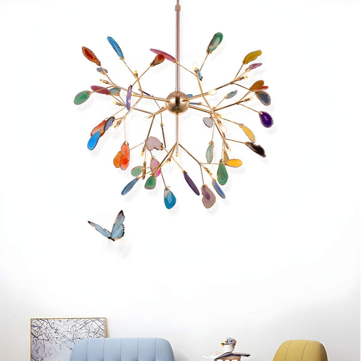 Agate candelabru  Colorful Branching
