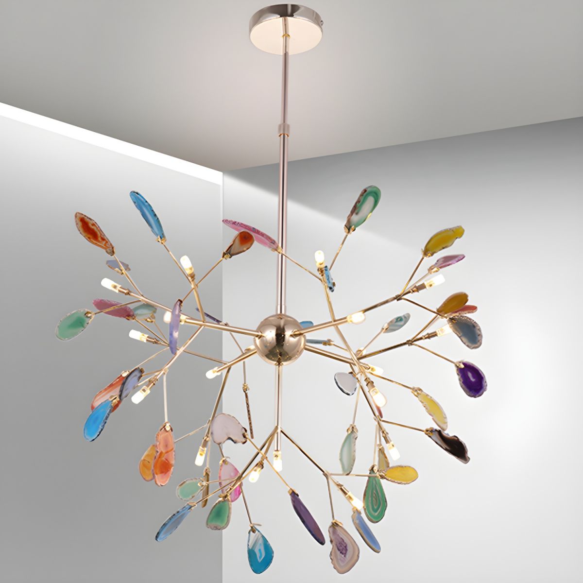 Agate candelabru  Colorful Branching