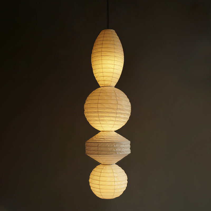 Nami lampă suspendată din hârtie, în stil Wabi-Sabi, în formă de lanternă