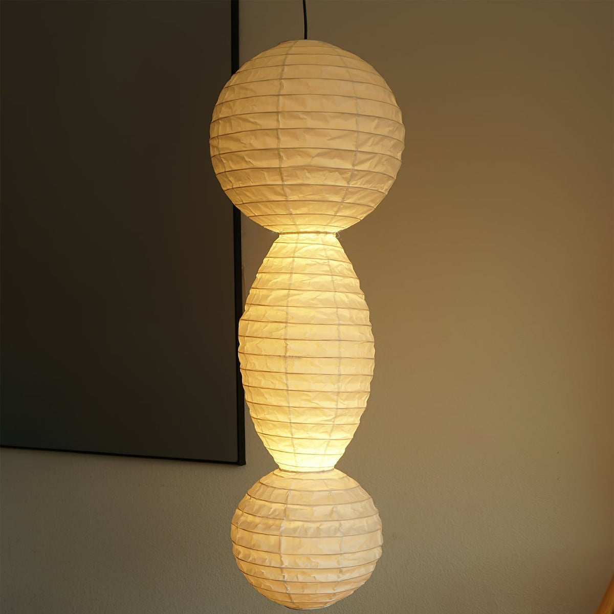 Nami lampă suspendată din hârtie, în stil Wabi-Sabi, în formă de lanternă