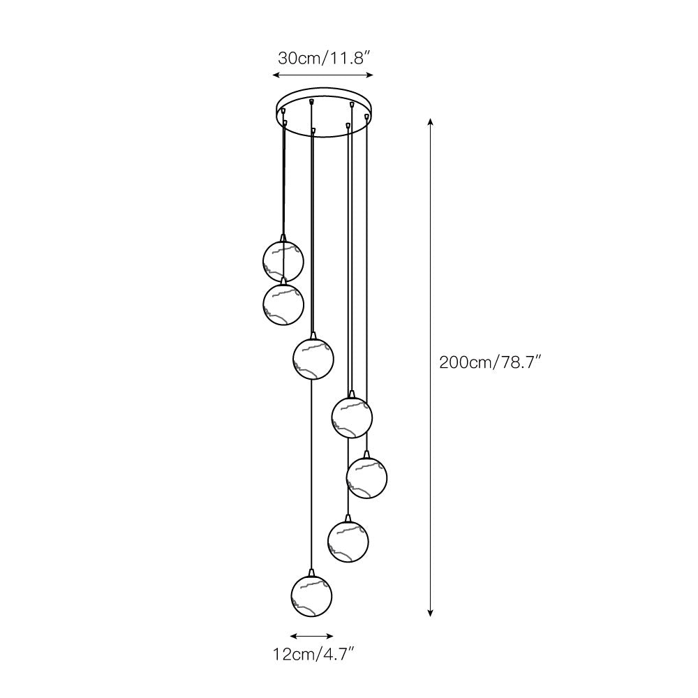Belen candelabru modern cu Sferice din alabastru