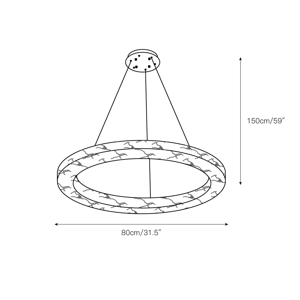Plotuvyn candelabru din alabastru, postmodern, de lux, în formă de inel