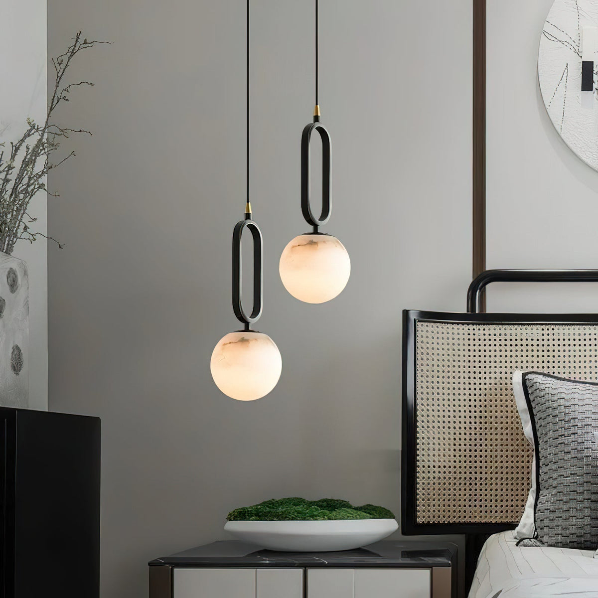 Gloruvyd lampă suspendată sferică minimalistă din alabastru
