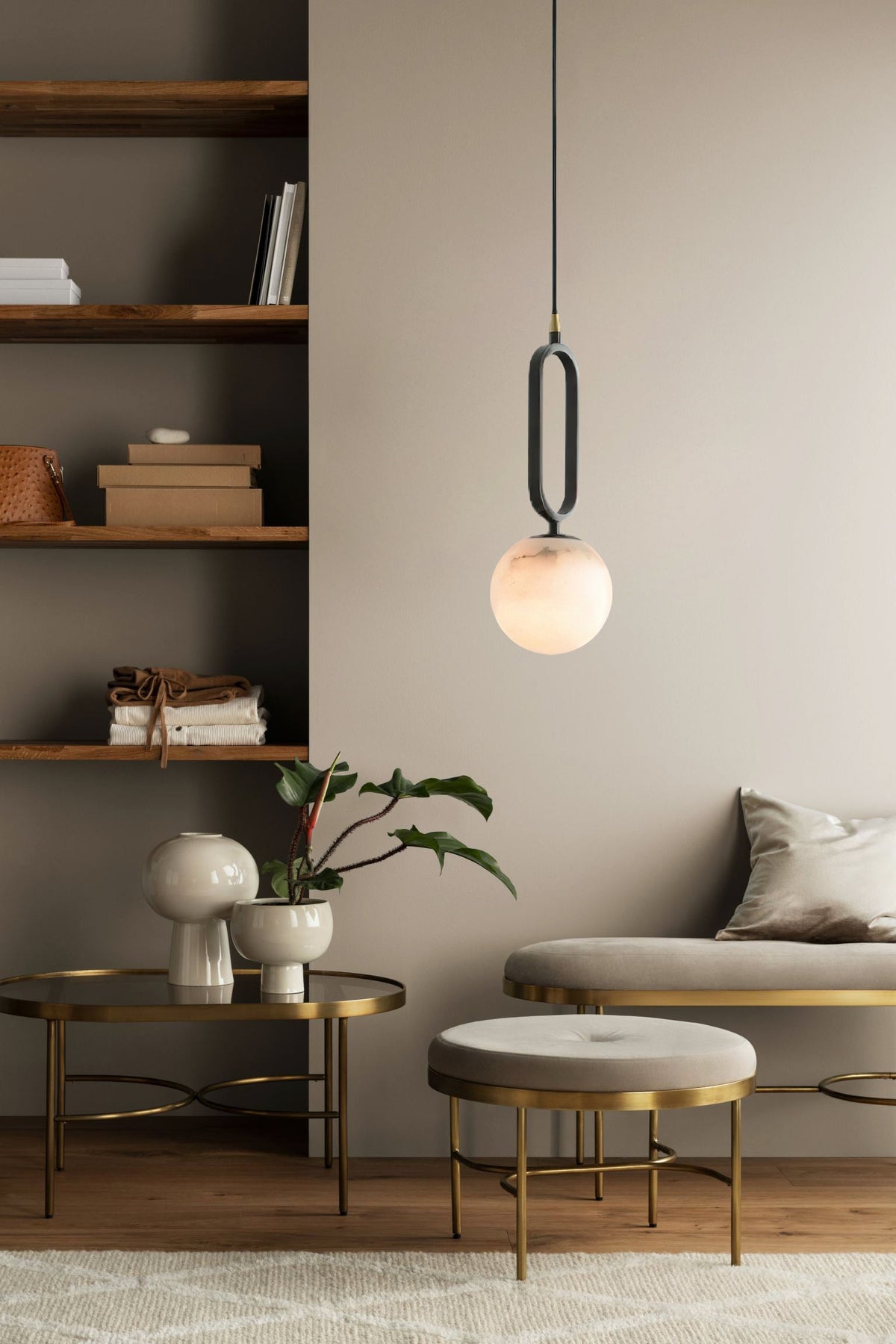 Gloruvyd lampă suspendată sferică minimalistă din alabastru