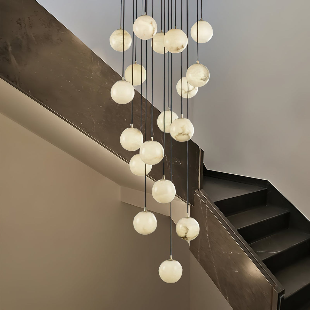 Gloruvye candelabru modern Cluster Sferic din alabastru