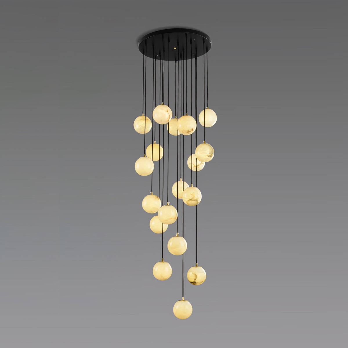 Belen candelabru modern cu Sferice din alabastru