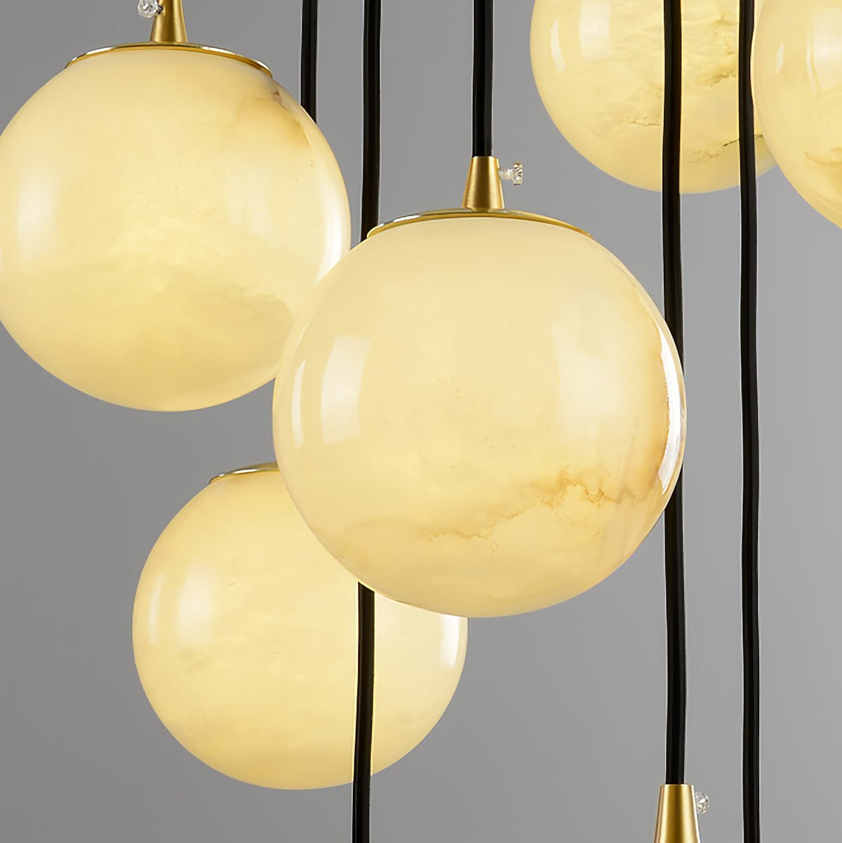 Gloruvye candelabru modern Cluster Sferic din alabastru