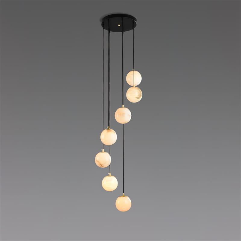 Gloruvye candelabru modern Cluster Sferic din alabastru