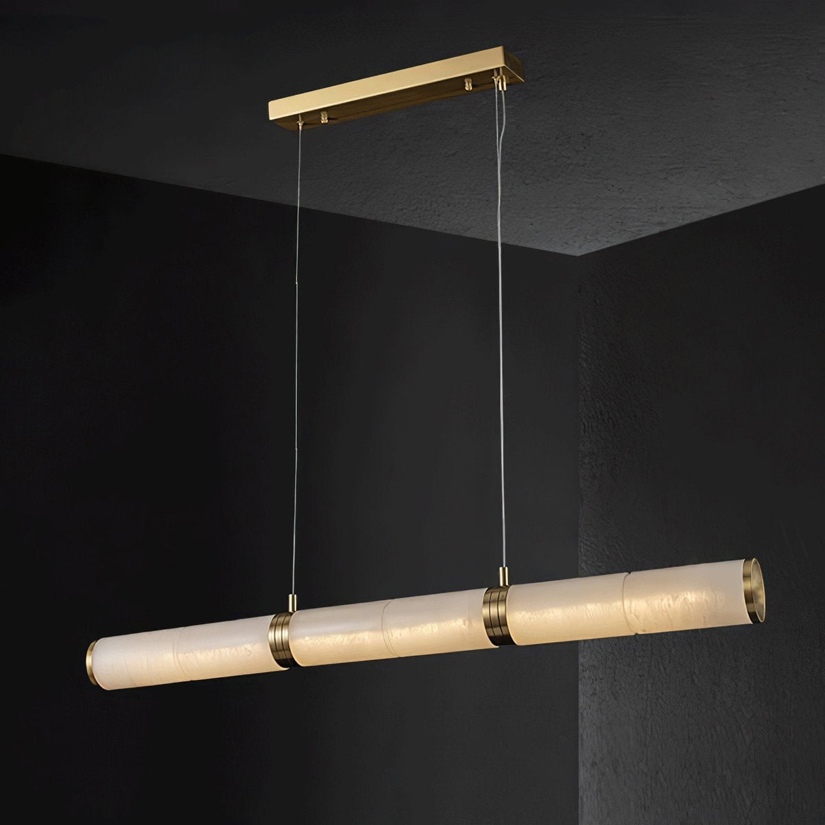Gevrel lampă suspendată minimalistă, liniară din alabastru