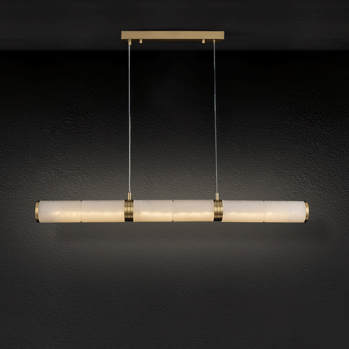Gevrel lampă suspendată minimalistă, liniară din alabastru