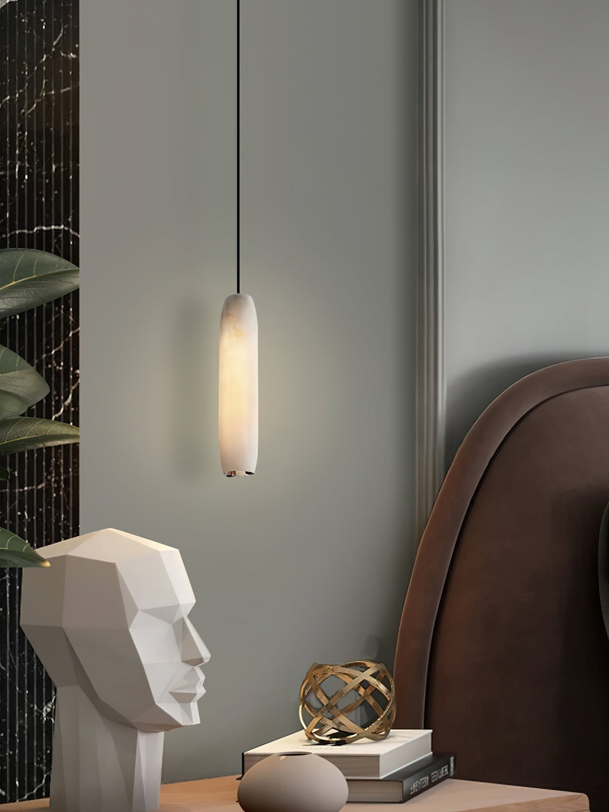 Orven Flute lampă suspendată modernă, minimalistă din alabastru