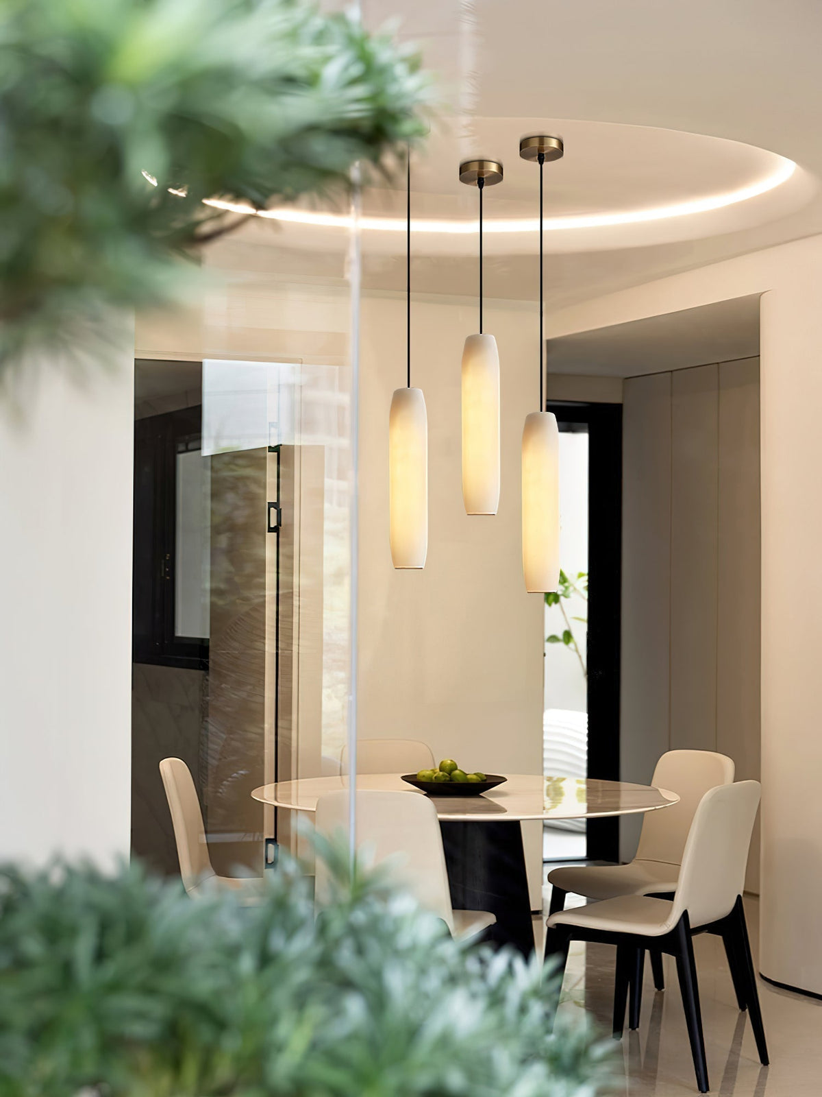 Orven Flute lampă suspendată modernă, minimalistă din alabastru