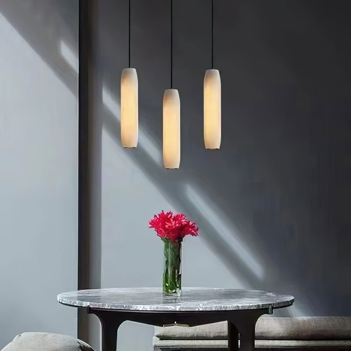 Orven Flute lampă suspendată modernă, minimalistă din alabastru