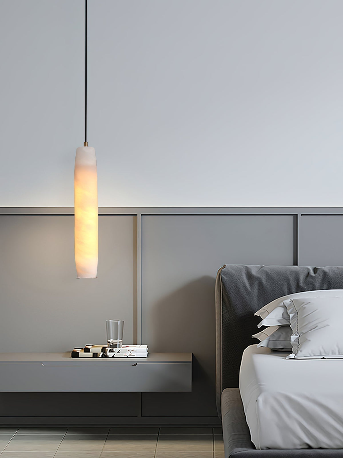 Orven Flute lampă suspendată modernă, minimalistă din alabastru