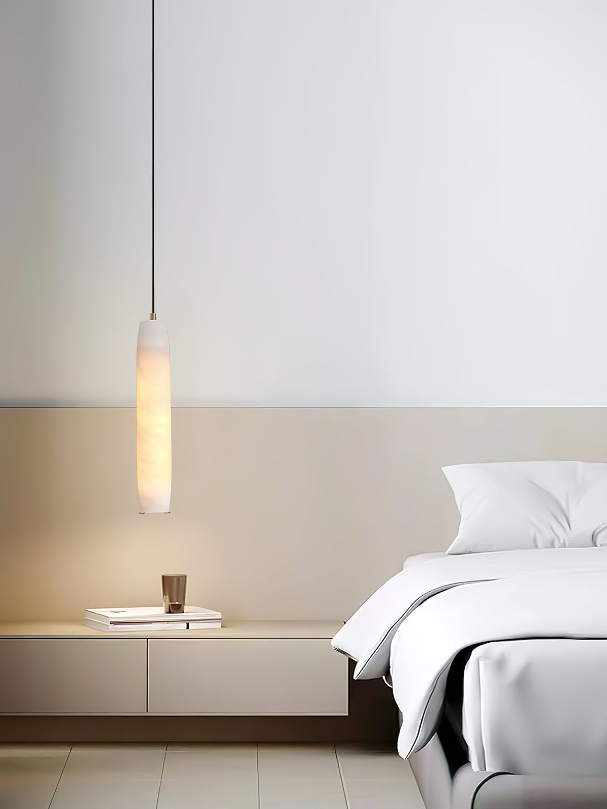 Orven Flute lampă suspendată modernă, minimalistă din alabastru