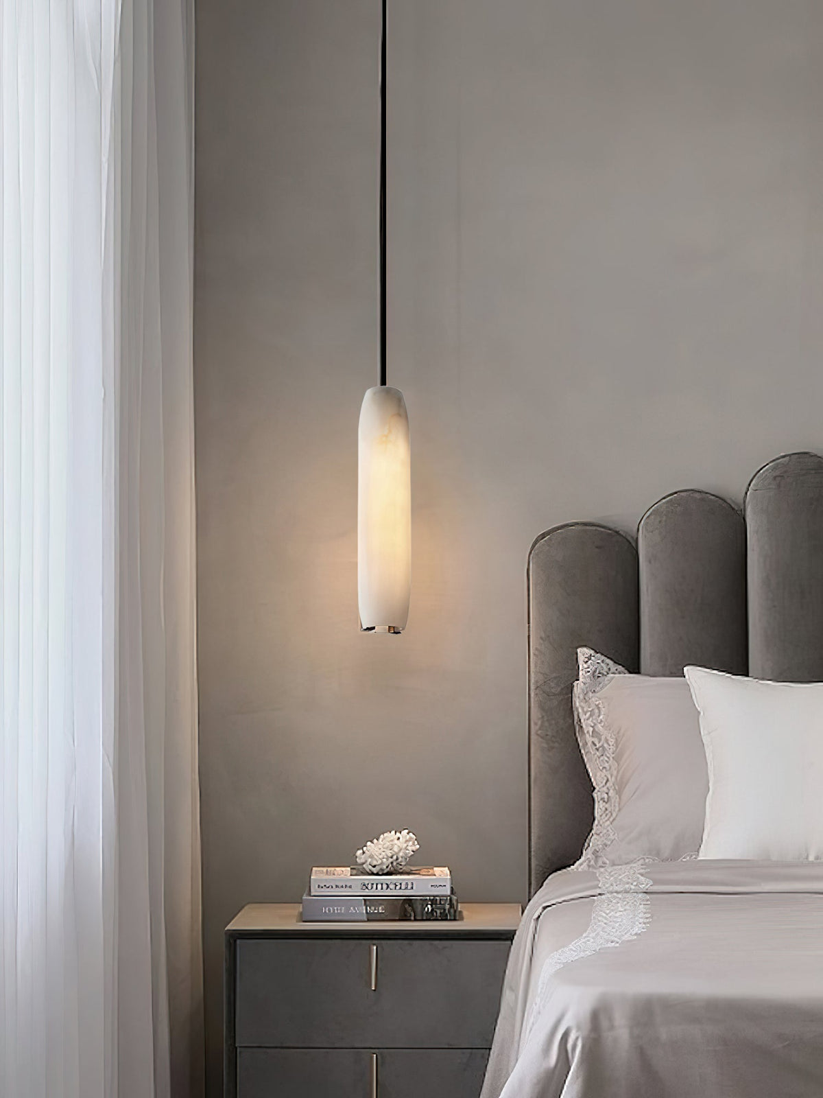 Orven Flute lampă suspendată modernă, minimalistă din alabastru