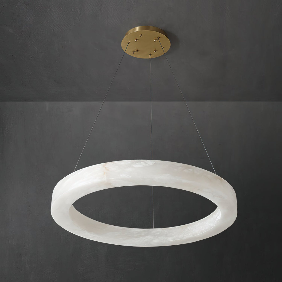 Plotuvyn candelabru din alabastru, postmodern, de lux, în formă de inel