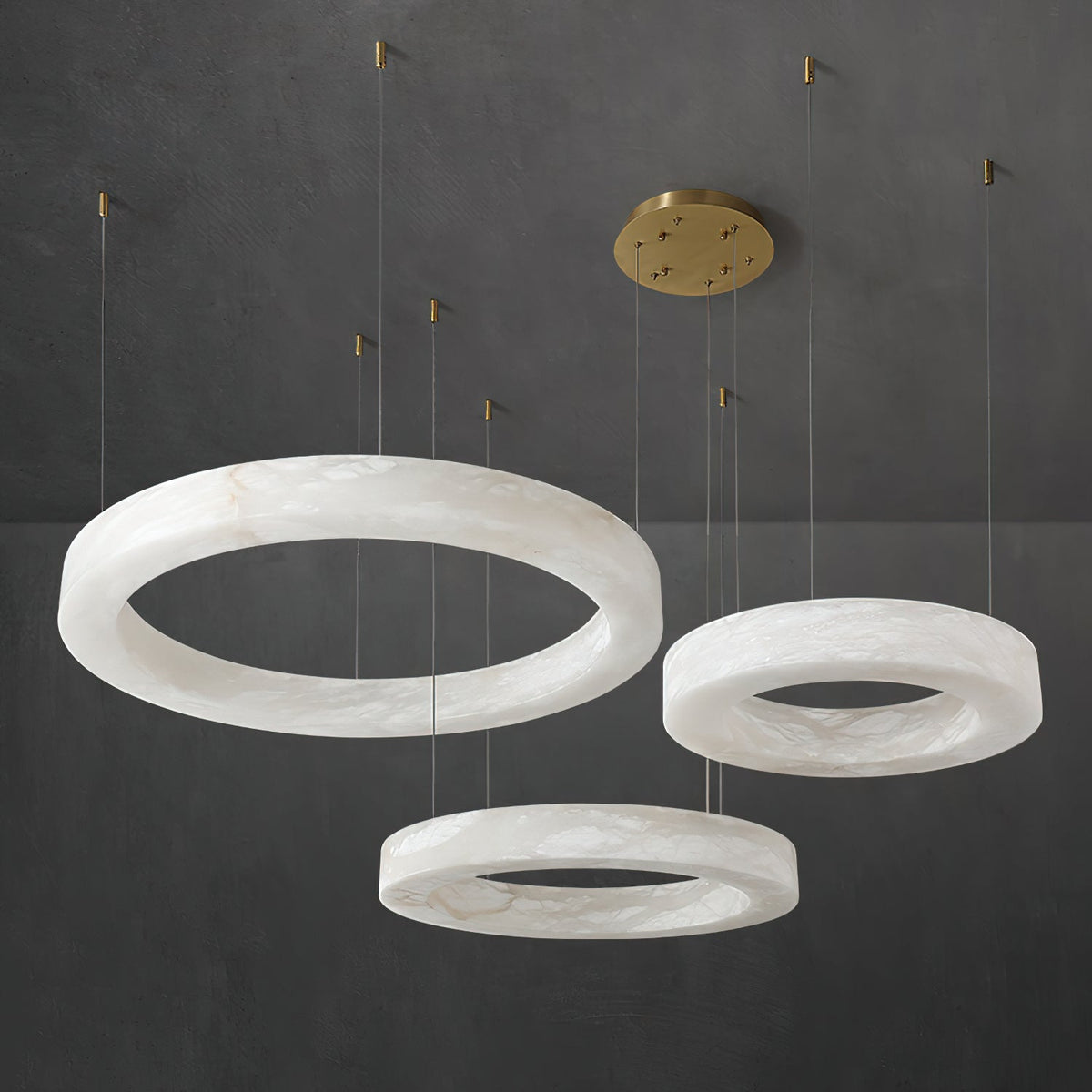 Plotuvyn candelabru din alabastru, postmodern, de lux, în formă de inel