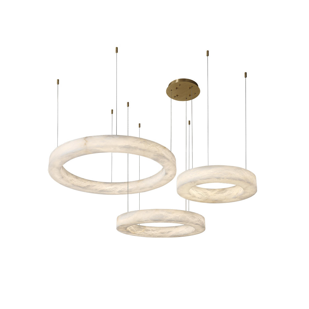 Plotuvyn candelabru din alabastru, postmodern, de lux, în formă de inel