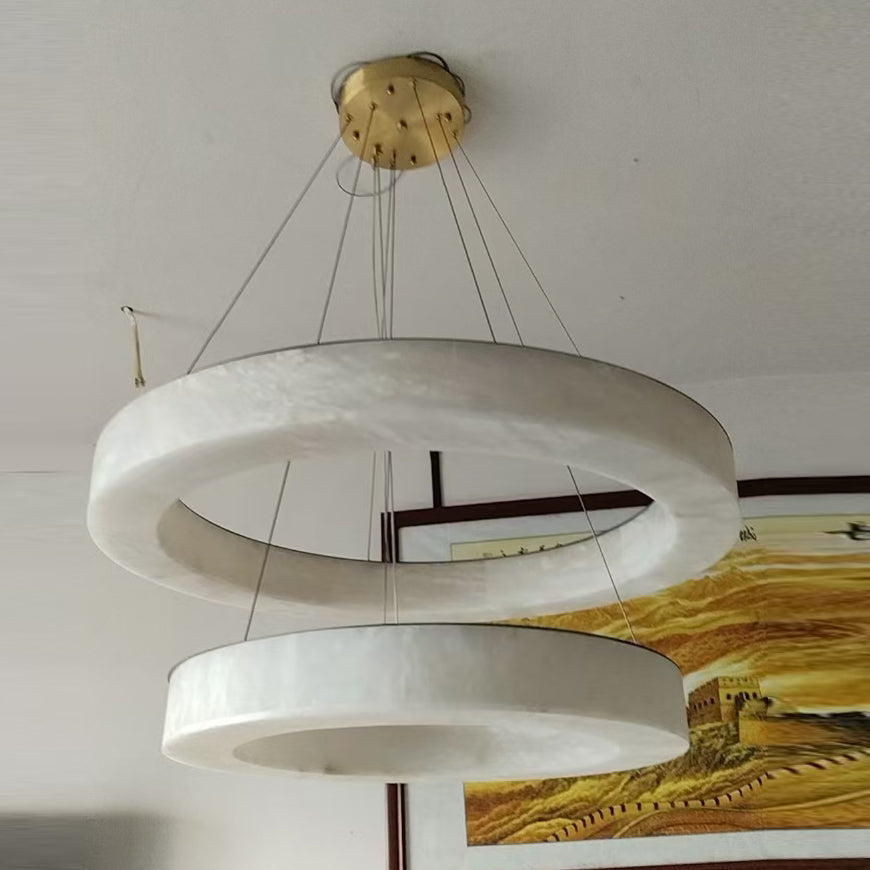 Plotuvyn candelabru din alabastru, postmodern, de lux, în formă de inel