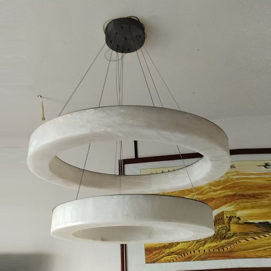 Plotuvyn candelabru din alabastru, postmodern, de lux, în formă de inel