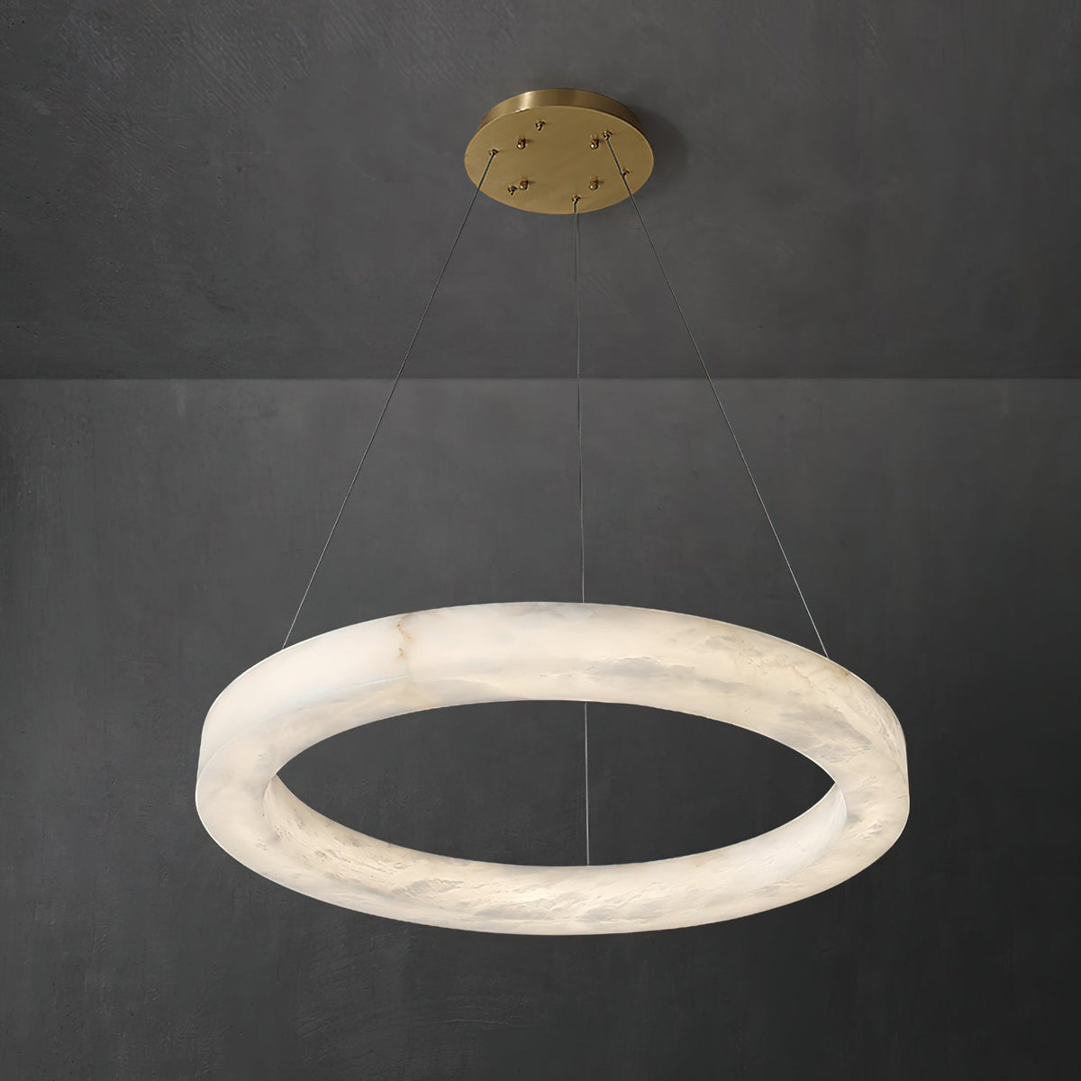 Plotuvyn candelabru din alabastru, postmodern, de lux, în formă de inel