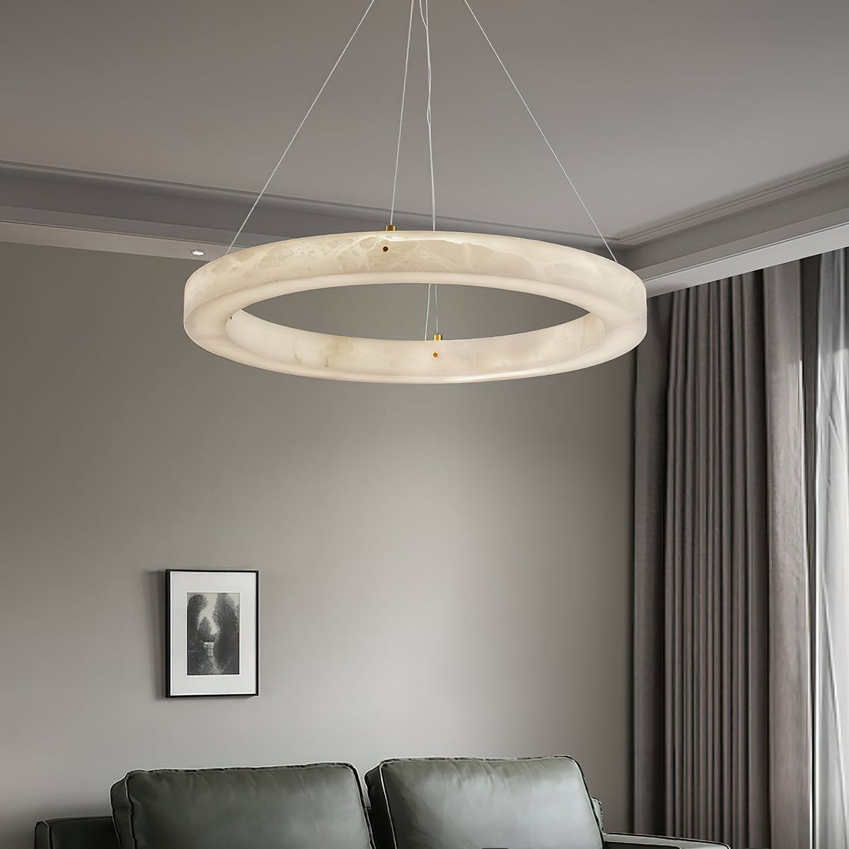 Plotuvyn candelabru din alabastru, postmodern, de lux, în formă de inel