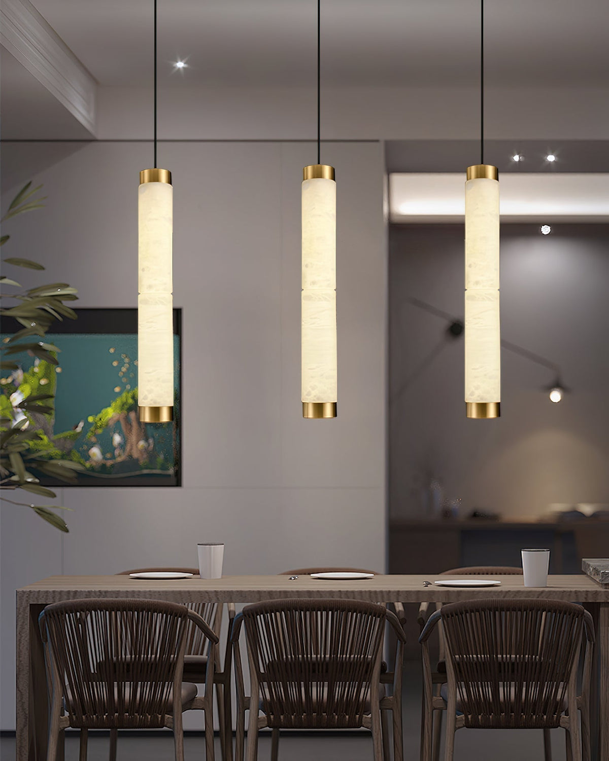 Plotuvyi modern Strip alabastru lampă suspendată