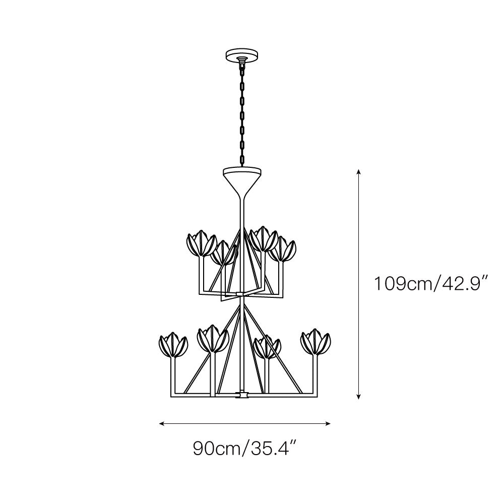 Alberto candelabru din alamă, modern, minimalist, floral