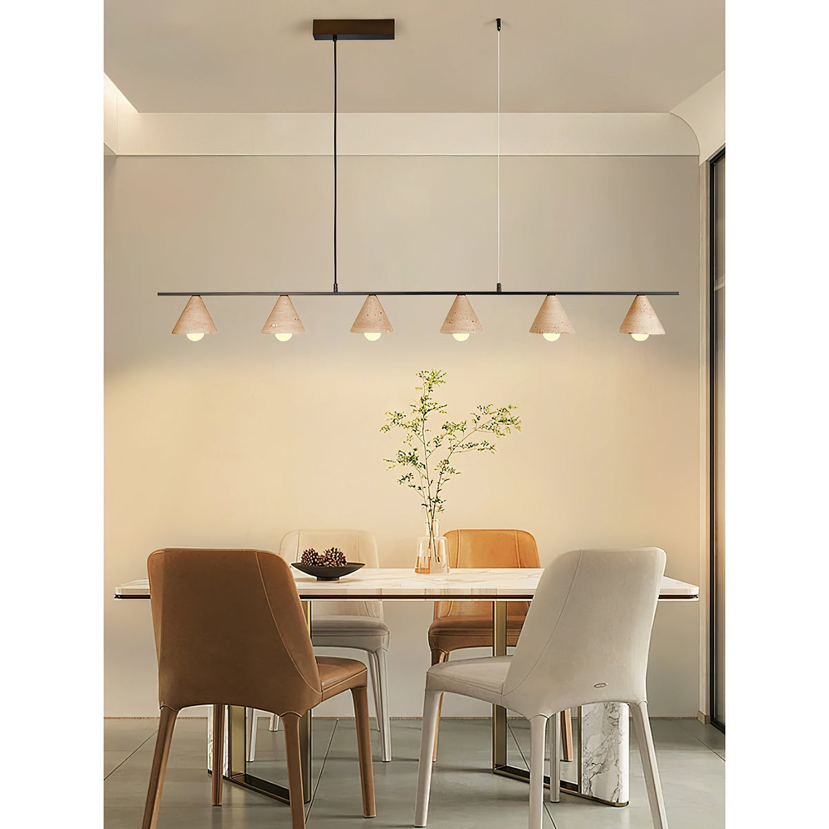 Ulfuvyi lampă suspendată modernă, minimalistă din travertin