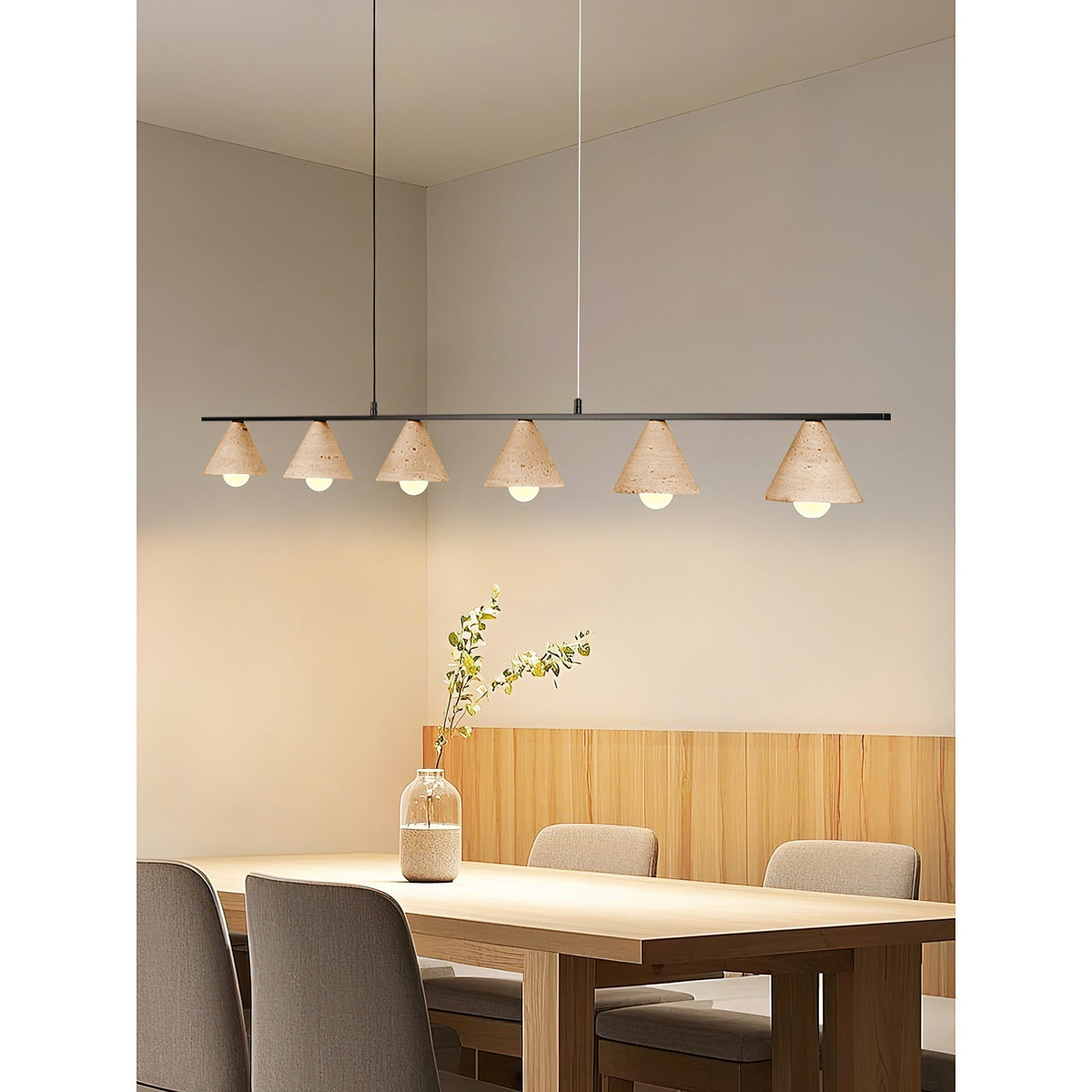 Ulfuvyi lampă suspendată modernă, minimalistă din travertin
